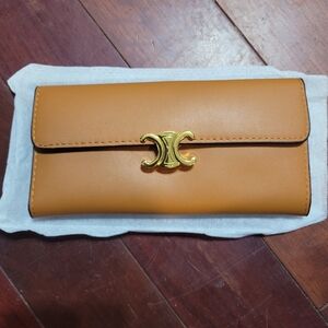 Celine Paris Leather Wallet Tri Fold